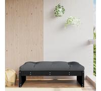 BOWEKAM Repose-pieds de jardin en pin massif Noir 120 x 80 cm