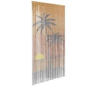 BOWEKAM - Rideau de fenêtre imprimé palmier, 100 x 200 cm, couleur bambou