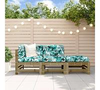 BOWEKAM Salon de jardin 3 pièces en pin imprégné