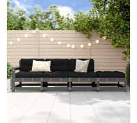 BOWEKAM Salon de jardin 4 pièces en pin massif gris