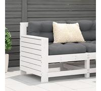 BOWEKAM Sièges d'extérieur - Canapé sectionnel d'extérieur - Canapé de jardin avec accoudoirs - Blanc - 69 x 62 x 70,5 cm - Bois de pin massif
