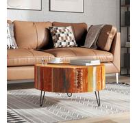 BOWEKAM Tables d'appoint - Table basse ronde en bois recyclé massif