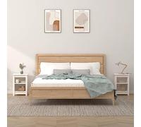 BOWEKAM Tables de chevet en pin massif Blanc 40 x 35 x 55 cm