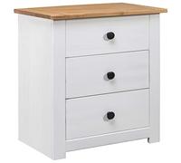 BOWEKAM Tables de chevet - Table de chevet - Blanc - 46 x 40 x 57 cm - Gamme Panama