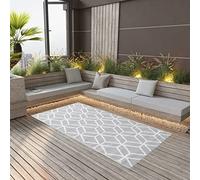 BOWEKAM Tapis d'extérieur pour pelouse et jardin - Tapis d'extérieur ARAKIL gris 120 x 180 cm PP