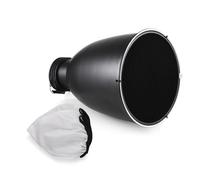 Bowens HUIOP Abat-jour de 11,6 pouces avec support Tele-Zoom, réflecteur diffuseur avec grille en nid d'abeille de 60° et chaussette diffuseur pour Mo