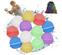 Bowfar Bombes à Eau Réutilisable, Lot de 12 Water-polo Magnétique à fermeture automatique, Ballon a Eau Silicone, jouet aquatique pour Enfants Adultes Piscine Plage Fêtes Extérieure, Boule d'eau