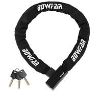 Bowfar Chaîne Antivol Vélo avec 3 Clé, 100 cm Cadenas Velo avec Couvercle Étanche et 6 mm Chaîne pour Vélo, Moto, Porte, Clôture, Scooter, Gril