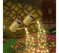 Bowfar Lot de 2 Arrosoir Solaire Extérieur Guirlandes Lumineuses Décoration Jardin, Solaire Arrosoir avec 60 LED Lumiére, Lampes Solaires Étanche pour Chemin, Cour, Chemin, Jardin, Arbre
