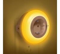 Bowfar Veilleuse avec Capteur Crépusculaire, Veilleuse Enfant LED Ambre Prise Électrique, Lampe à douille luminosité réglable pour Chambres, Cuisines, Couloirs, Salles de Bains Escaliers