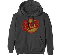 Bowie David - Felpa # L Unisex Grey # Vintage Diamond Dogs Logo [Import]