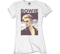 Bowie David - T-Shirt # L Ladies White # Smoking [Import]
