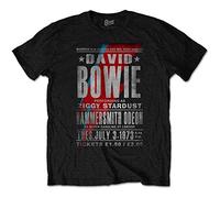 Rock Off Trade T-shirt David Bowie Hammersmith Odeon Unisexe Noir XL (Import)