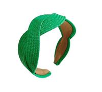 BOWINGBO Accessoires de cheveux légers chic pour femme - Polyvalent - Bandeau tressé torsadé - Herbe en raphia - Large croix - Corde à cheveux - Accessoires pour cheveux pour femme