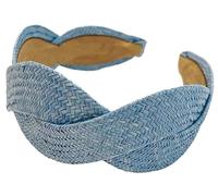 BOWINGBO Accessoires de cheveux légers chic pour femme - Polyvalent - Bandeau tressé torsadé - Herbe en raphia - Large croix - Corde à cheveux - Accessoires pour cheveux pour femme