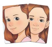 Bowitzki face painting practice board,2 pieces reusable colorful face paint practice board,painting makeup exercise template A4 size (Girl)
