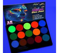 Bowitzki Kit de peinture UV pour le visage, 15 couleurs, à base d'eau, non toxique, néon professionnel, pour fête, Halloween, carnaval, festival