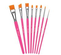 Bowitzki Lot de 8 pinceaux de peinture rose pour le visage, peinture acrylique, aquarelle, huile, gouache