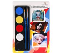 Bowitzki Palette de maquillage d'Halloween - 5 couleurs - À base d'huile - Avec pinceau - Pour zombie, squelette, clown, sorcière, football, baseball, sports SFX - Costume Cosplay - Couleur classique