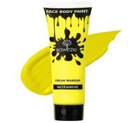 Bowitzki Peinture pour le visage et le corps, 60 ml, crème à base d'eau, effets spéciaux pour adultes, enfants, Halloween, Noël, fête, cosplay, jaune