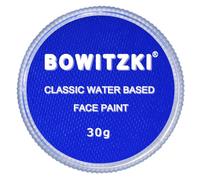 Bowitzki Peinture professionnelle pour le visage et le corps - 30 g - À base d'eau - Maquillage - Sans danger pour les enfants et les adultes - Couleur unie - Pour Halloween, Noël, fête (bleu)