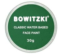 Bowitzki Peinture professionnelle pour le visage et le corps - 30 g - À base d'eau - Sans danger pour les enfants et les adultes - Couleur unie - Halloween et Noël - Vert de Noël