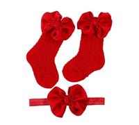 Bowknot Bandeau Massif Coiffe Creux Bébé Chaussettes Tricotées Accessoires de Cheveux à la Mode pour Nouveau-né