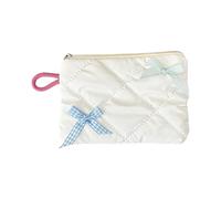 Bowknot Embellished Travel Organizers Pouches Portable Maquillage Bag Multiple Compartiment Accessoires Holder Fashion Bowknot Cosmetic Bag, blanc, Taille unique