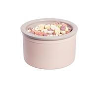 BOWLBOWL Hello Bowl Gamelle surélevée en céramique avec support pour chats et petits chiens, design breveté, fabriquée en Corée (9,9 cm de haut, gris et rose, rond/humide)