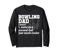 Bowling Dad Noun Men Husband Père Saying Funny Bowler Manche Longue