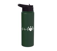 Bowling Heartbeat Bowler Art Funny Bowling Stainless Steel Insulated Water Bottle