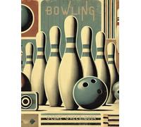 Bowling Scoresheet Book - 8x11 Score Log Notebook with 100 Pages for Up to 4 Players, Track Scores, Lane Conditions, Oil Patterns, and Ball Choice