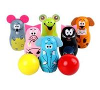 Bowling Set Jouets En Bois - Enfants Bowling 6 Animaux En Bois: Bowling BT1230 G