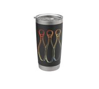 Bowling Sketch Retro Look Target Sport Gobelet isotherme en acier inoxydable double paroi