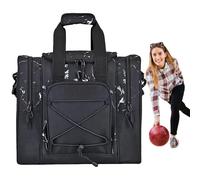 Bowling Tote Bag, Multifunctional Tote for 1 Ball, Adjustable Padded Handbag with Interior Belt, 14.37x9.45x12.8 inches Fits Shoes and Towel, Ideal for Men and Women