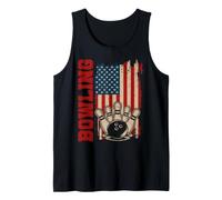 Bowling USA Bowling Drapeau américain Bowler Art Funny Bowling Débardeur