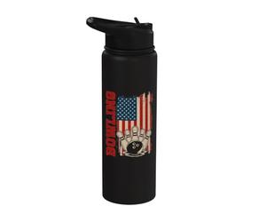 Bowling USA Bowling Drapeau américain Bowler Art Funny Bowling Stainless Steel Insulated Water Bottle