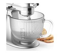 bowls for mixer, Bol inclinable, 4,5 à 5 pintes, compatible avec KitchenAid Artisan 5KSM125, 5KSM150, 5KSM175, 5KSM7580, KSM150, RRK150, céramique et verre(Glass bowl)