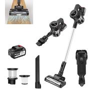 Bowose Aspirateur sur pied sans fil, 15 000 Pa, avec batterie et support mural, puissant avec projecteur LED pour poils d'animaux, tapis, sols durs