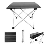 Bowose Plateau de pique-nique pliable rectangulaire robuste avec base antidérapante, résistant à l'eau avec alliage d'aluminium pour la randonnée, la pêche, le pique-nique, le dîner