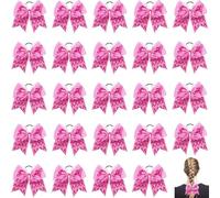 Bows de joie du cancer du sein 24pcs 8x7 pouces de conscience cancer sein des arcs avec une bande élastique décorative inspirant les arcs joie pour les femmes, les filles, les accessoires