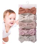 Bows de tête - bandeau d'arc pour les bébés filles | Head-vaches de bébé | Accessoires de cheveux enveloppants 18x3,5 cm | Ensemble de 5 bandes de cheveux avec nœud pour les accessoires de photomaton