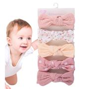 Bows de tête - bandeau d'arc pour les bébés filles | Head-vaches de bébé | Accessoires de cheveux enveloppants 18x3,5 cm | Ensemble de 5 bandes de cheveux avec nœud pour les accessoires de photomaton