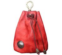 BOWSE BASSE - POINTURE DE PETITE MODE | Bouton À Main Rétro Portable | Sac De Voiture De Cartes Postales En Cuir | Organisateur De Pièces De Monnaies Pour Pièces De Coina En Cuir Véritable, Wine Red