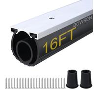 BOWSEN Joint d'étanchéité universel en U + O pour porte de garage robuste en caoutchouc avec kit de retenue de rail en aluminium, noir (4,9 m, 4,1 cm de largeur)