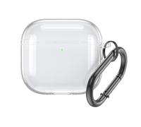 BOWTONG Coque pour écouteurs AirPods 4 coques en TPU souple transparent avec crochet pour AirPods 4 avec sacs de chargement