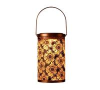 BOWTONG Lanterne de jardin solaire colorée en forme de tournesol - Lanterne de table LED en métal étanche à énergie solaire