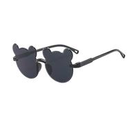 BOWTONG Lunettes de soleil pour enfants Printemps Été Double Couleur Ours Sans Monture Pare-soleil Voyage Siamois Chariot d'extérieur UV L5b4 Cadre Miroir, gris, Taille unique