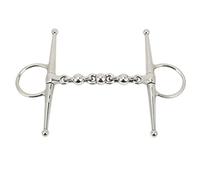 BowyTrading 135mm Stainless Steel Horse Mouth Bit, Full Cheek Snaffle Bit for Riding, Durable Horse Riding Equipment with Ball Chain, Smooth for Easy Control and Comfort