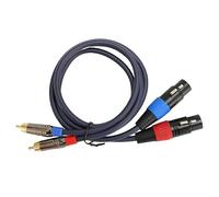 BowyTrading Câble double XLR vers, câble audio HiFi 2 XLR femelle vers 2 mâle avec connecteurs plaqués or 24K, blindé en 4N OFC pour les systèmes de sonorisation de cinéma maison et de (ou)